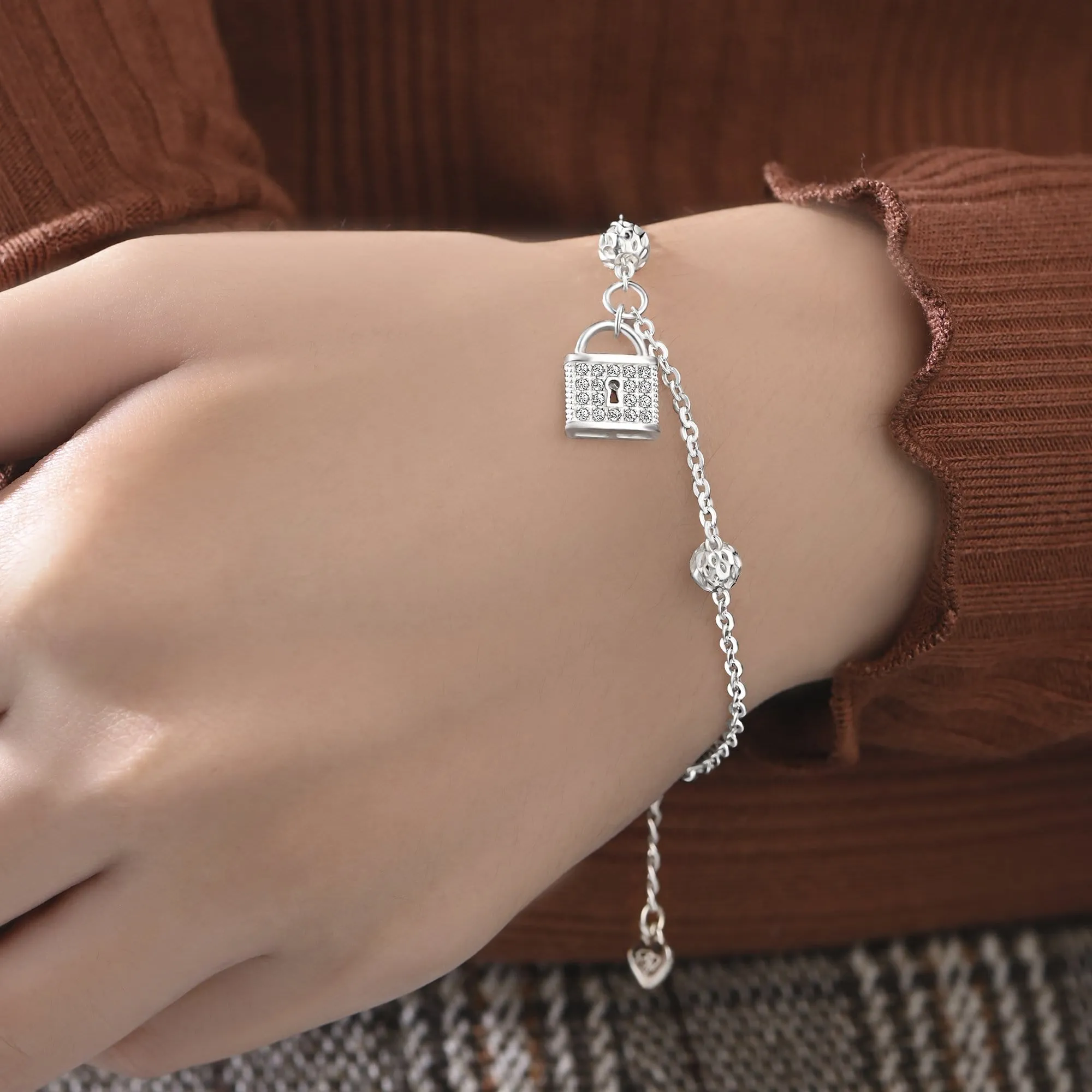 Sterling Silver Bracelet with Lock