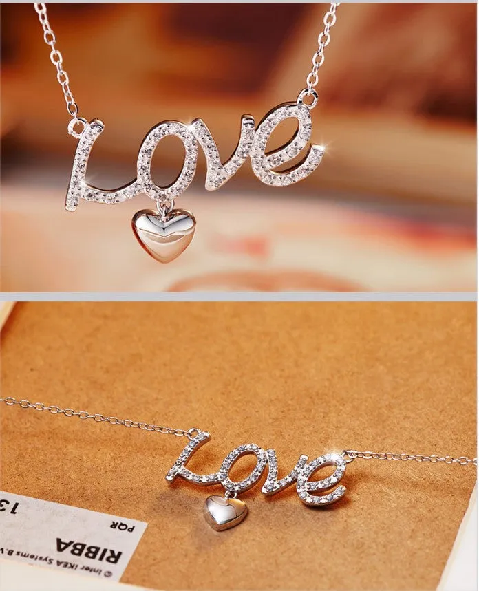 Sterling silver LOVE letters necklace