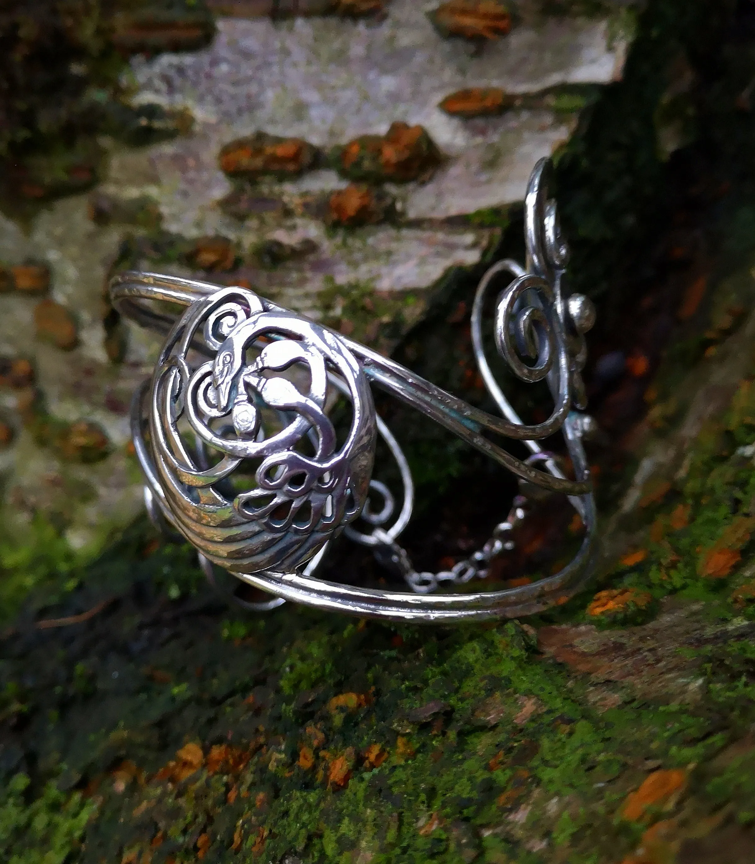 Sterling Sliver Children of Lir Four Swan Bangle