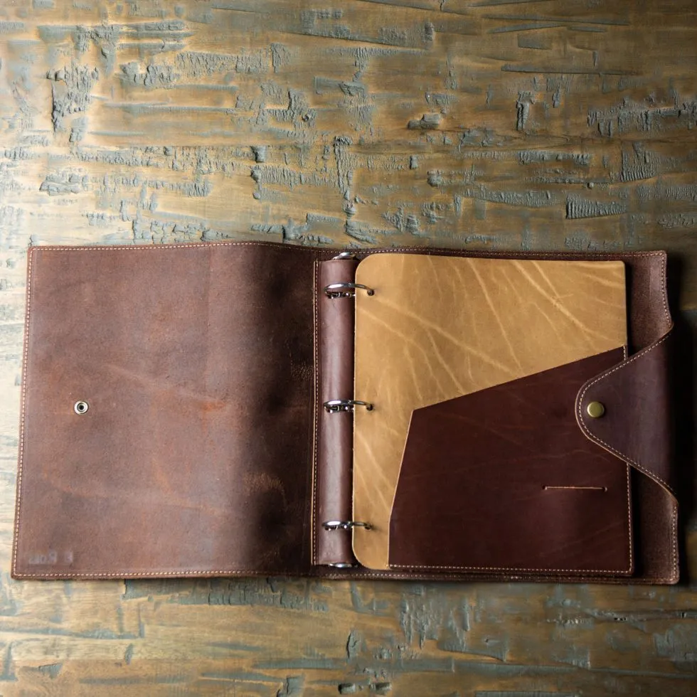 The Langley – Personalized Fine Leather 3 Ring Binder Notebook Photo Album