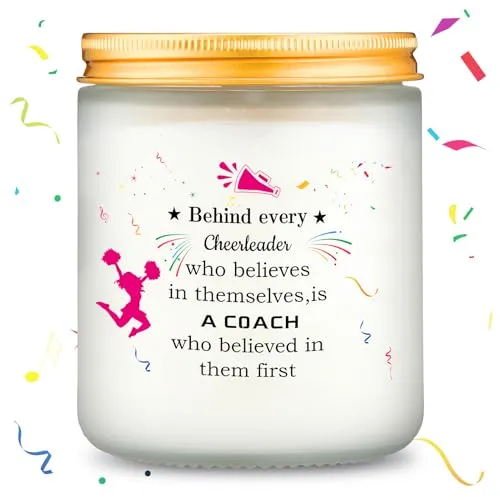 Threlaco Coach Gifts Thank You Gifts for Men Women Coach Cheer Gifts Thank You Candle Cheerleading Coach Present Appreciation Jar Candles Gifts for Basketball Volleyball Swim Baseball Coach Present