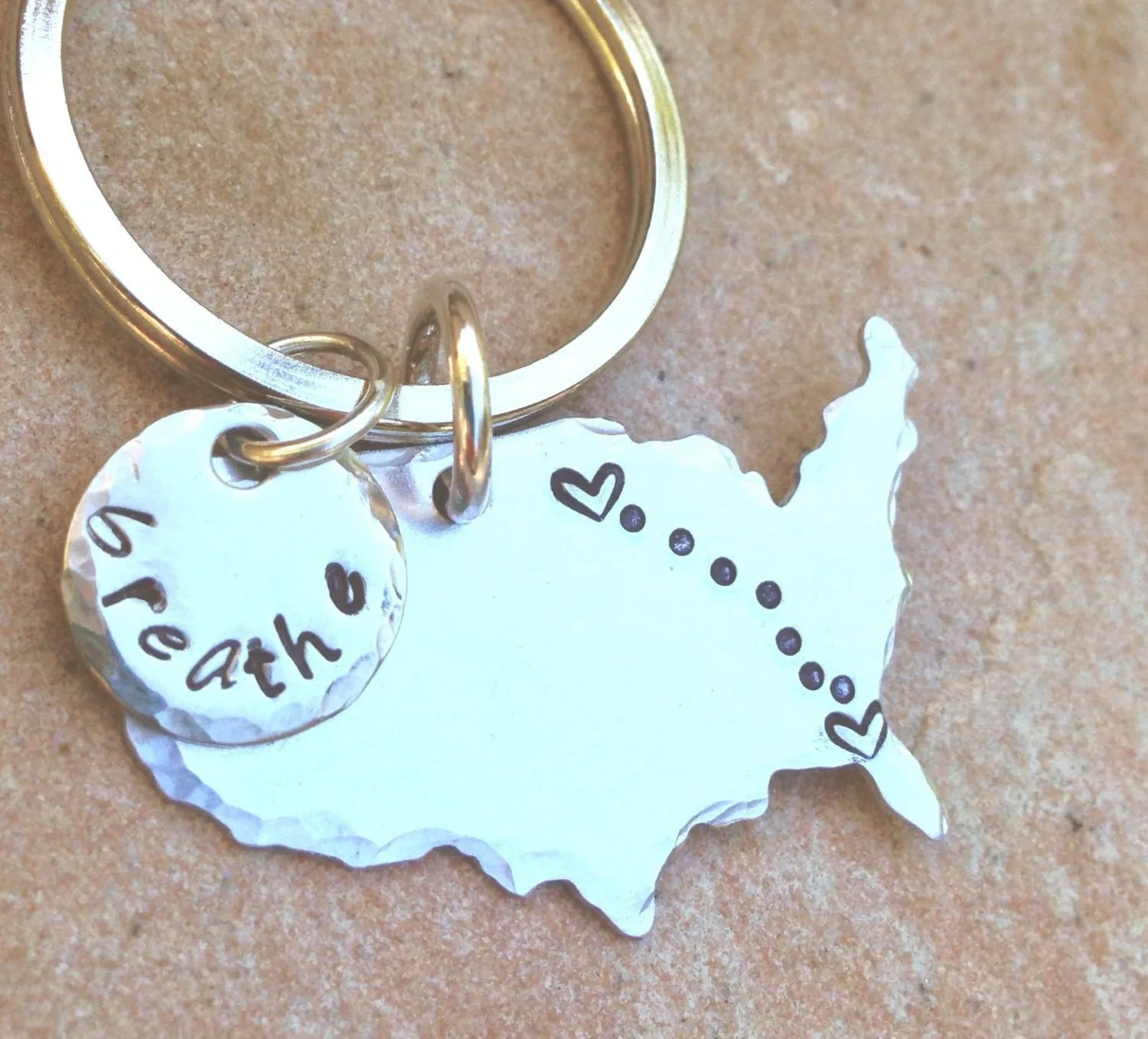 United States Keychain, Family Reunion, Graduation Gift, Long Distance Gifts, High School Reunion Gift, Reunion Gifts, Keychains