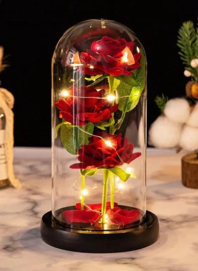 Valentine's Day Rose Gift for Her – Beauty and the Beast-Inspired Rose with Petals and Black Base, Perfect for Anniversaries, Birthdays, and Romantic Occasions