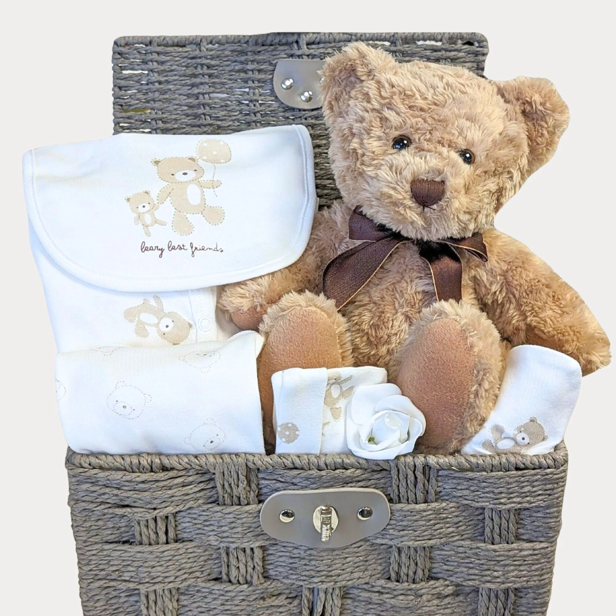 Welcome Baby Gifts Basket Beary Best Friends Clothing & Teddy Bear