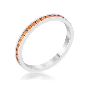 WildKlass 0.5ct Orange CZ Stainless Steel Eternity Band