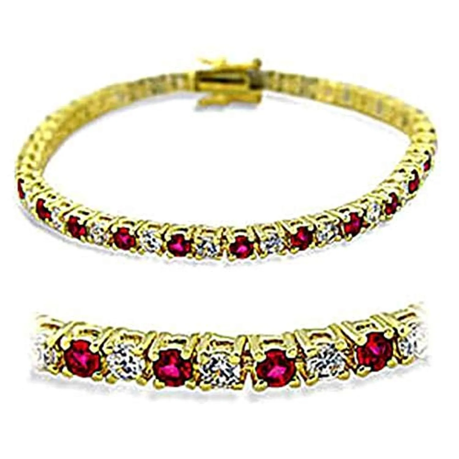 WildKlass Stainless Steel Western Bracelet Gold Women Synthetic Ruby