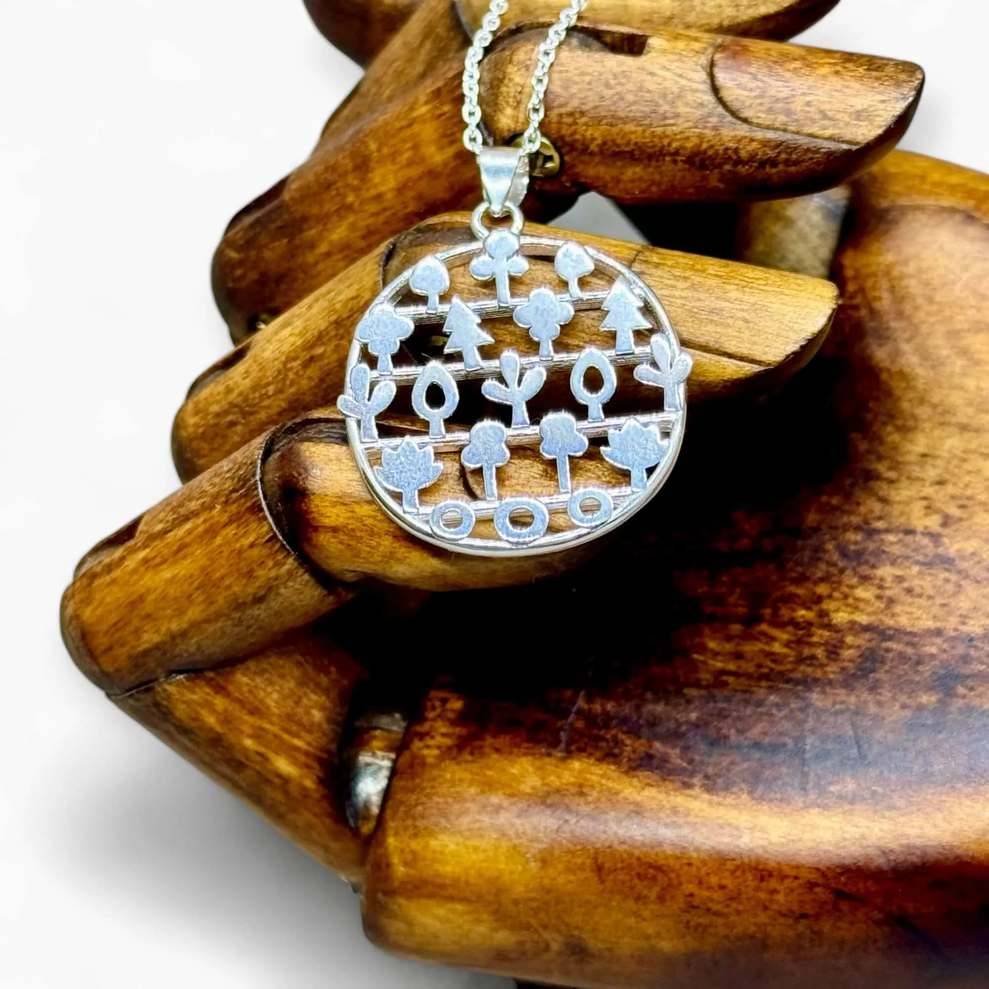 Woodland Trees Sterling Silver Pendant