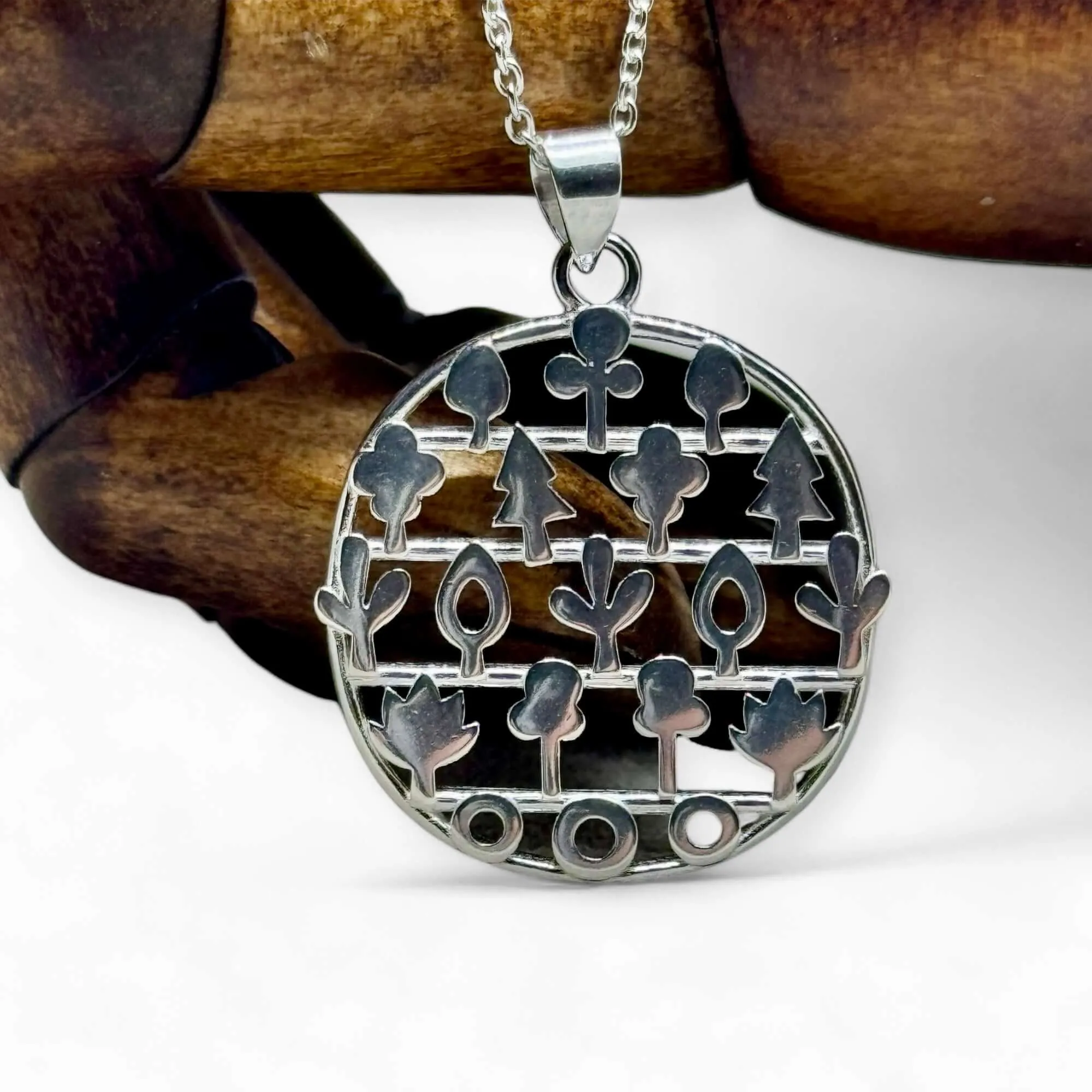 Woodland Trees Sterling Silver Pendant